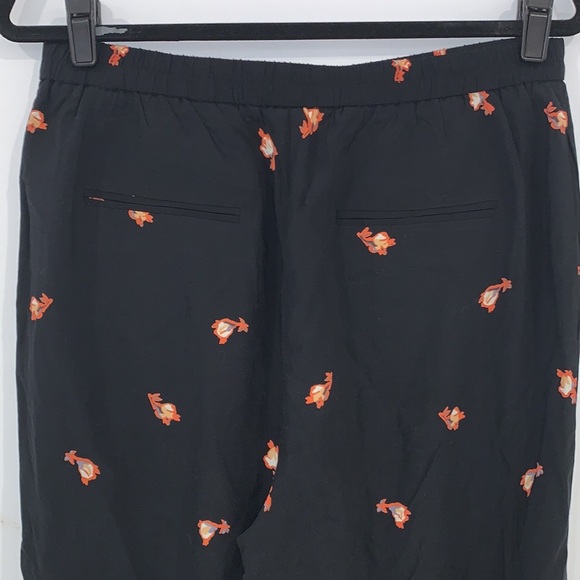 Anthropologie Black Blake Floral Print Trousers size Medium - Picture 10 of 16
